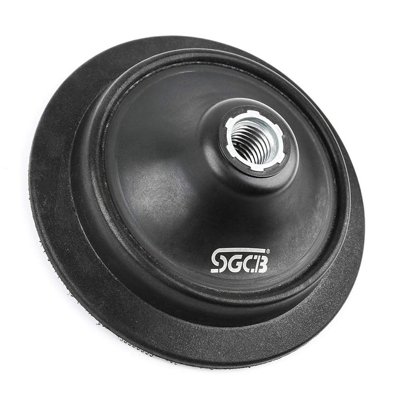 SGCB 5â€ RO Rotary Flexible Backing Plate, Hoop-and-Loop Face 5/8â€ Thread PU Soft Backing Pad Used On Rotary Polisher Sander for Sanding Polishing Buffing Finishing - Image 1
